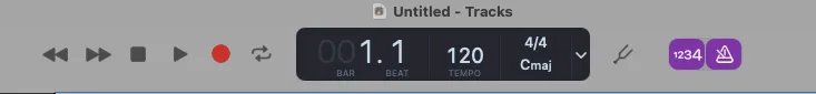 metronome and count-in features on Garageband