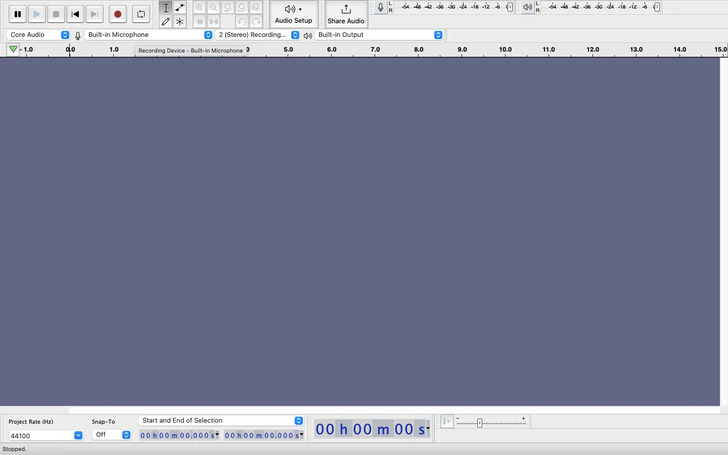 Podcast setup on Audacity
