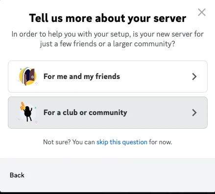 Setting up a community server on Discord
