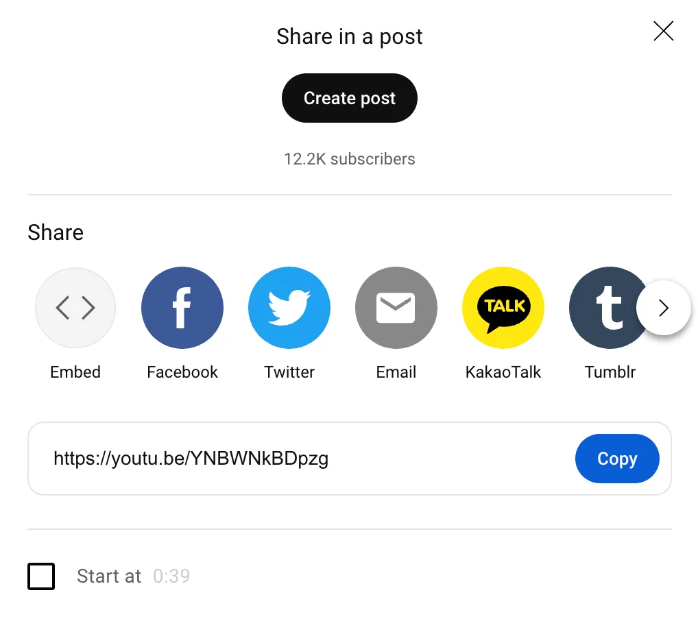 Copying a YouTube video URL to embed into PowerPoint 