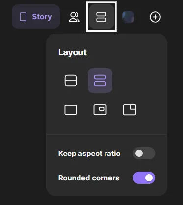 Riverside side by side video layouts