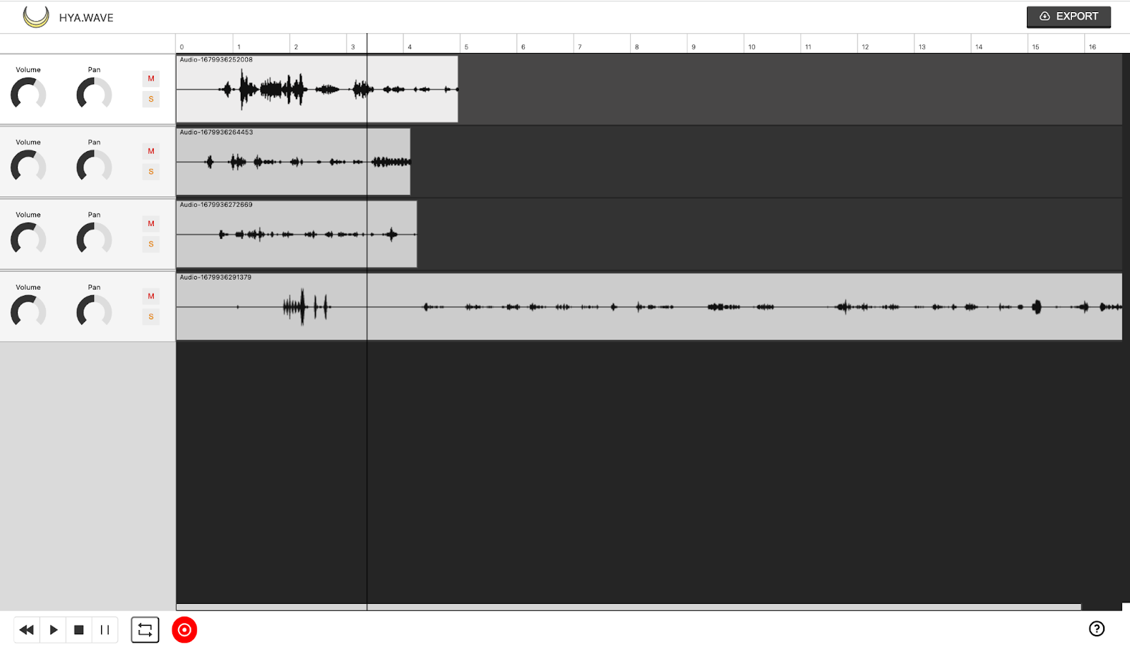 Hya-Wave online audio editor