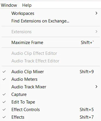 Effect controls option in Premiere Pro