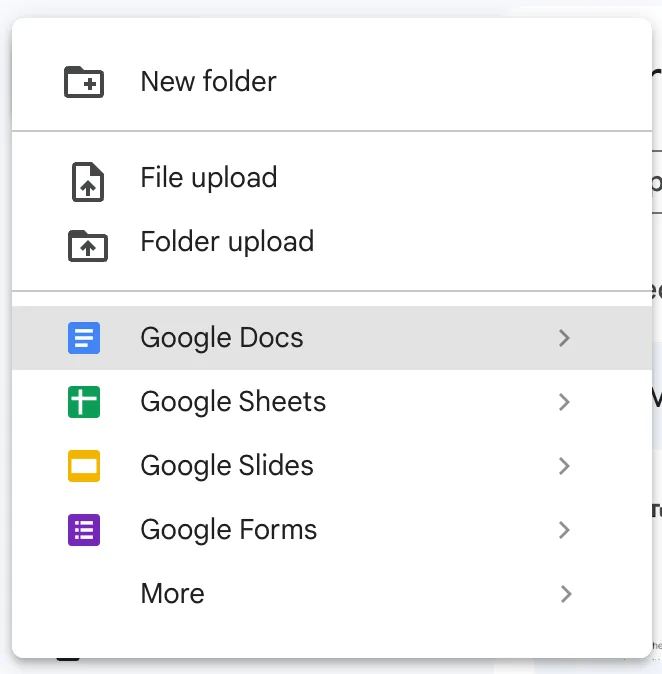 Creating a ew Goog Doc to transcribe from