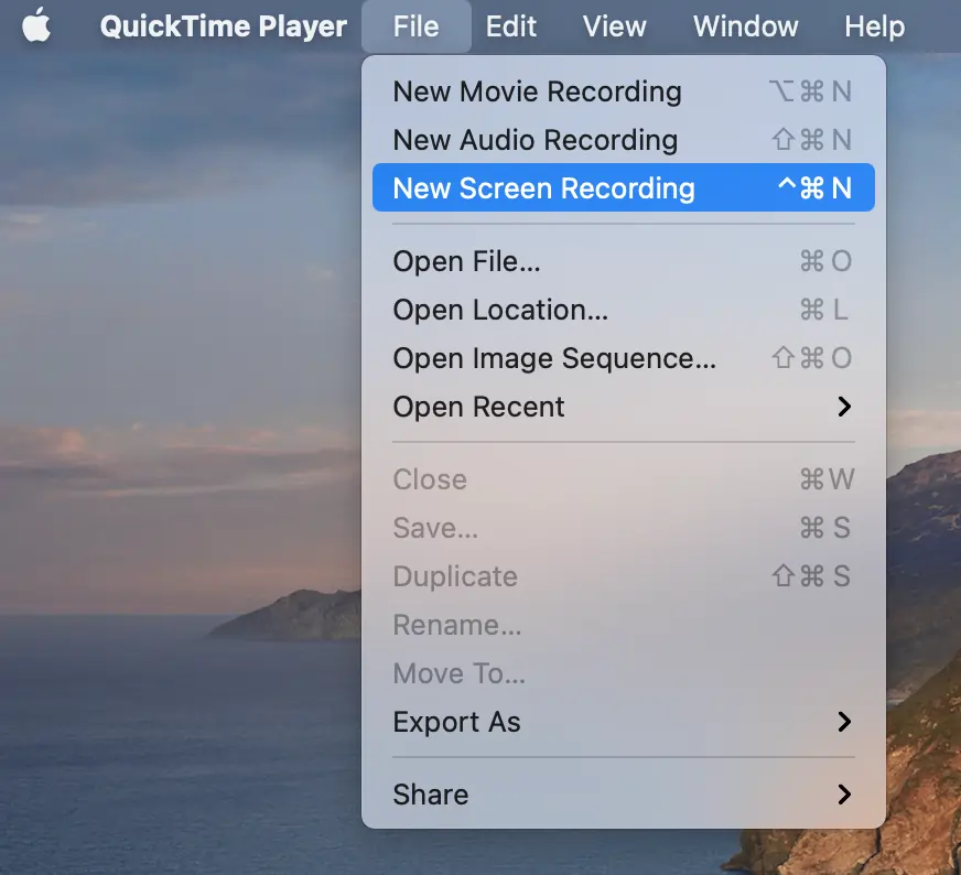 Quick time screen recording on Mac