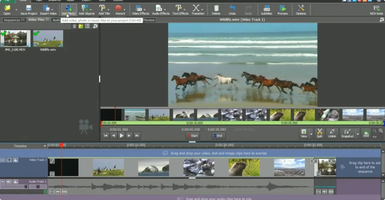 VideoPad free video editing software