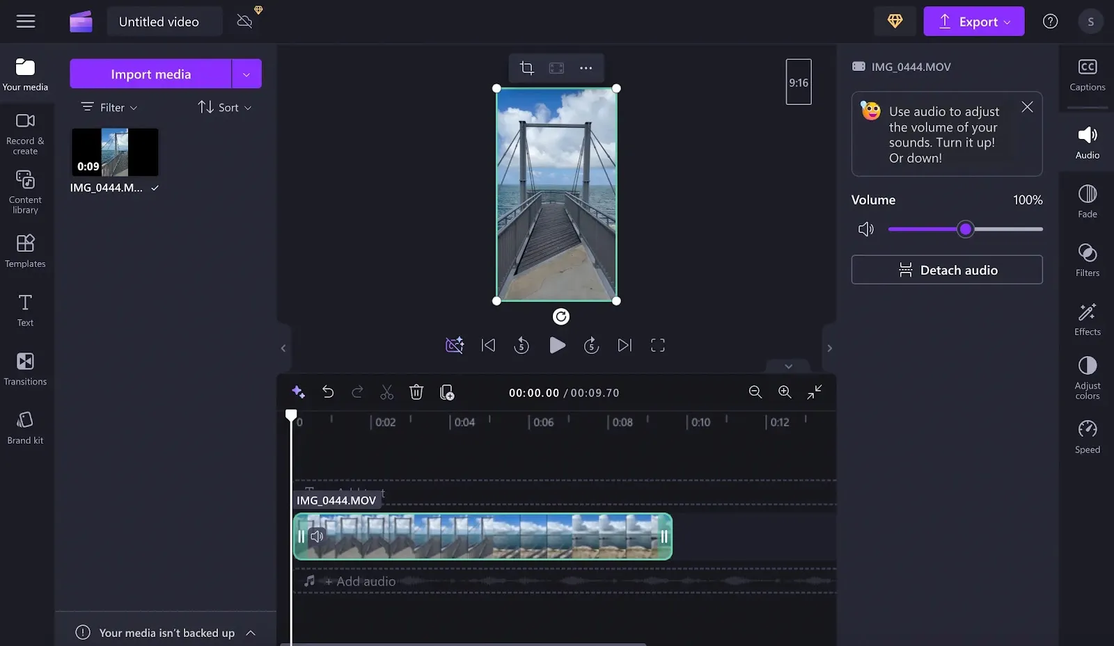 Trimming a video on Windows 11 with Clipchamp