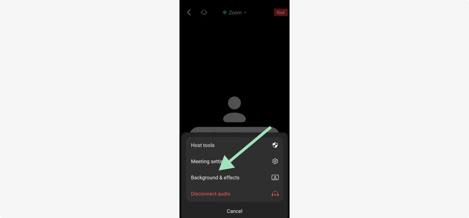 Going to Zoom background and effects settings to blur a background 