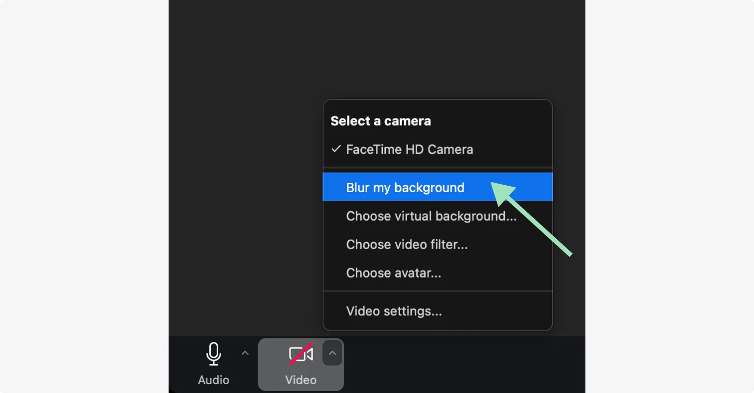 How to blur a zoom background in a meeting