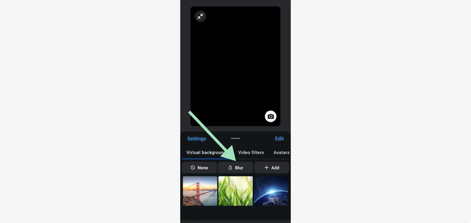 Blurring a background on the zoom app