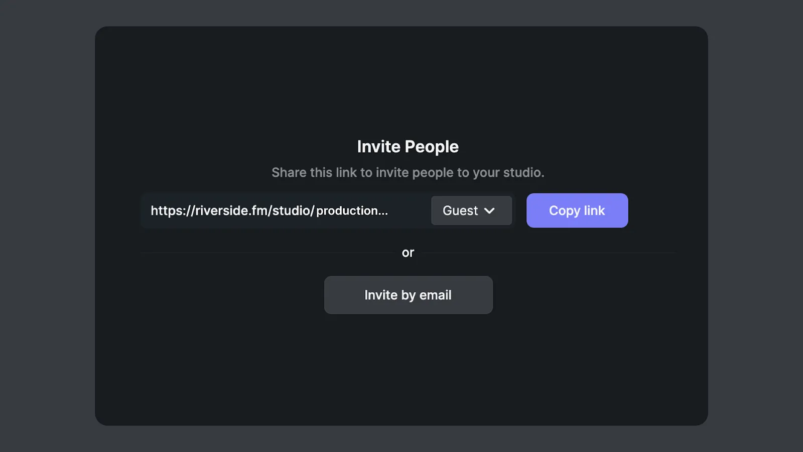 Prompt to invite multiple guests to record a podcast with you on Riverside