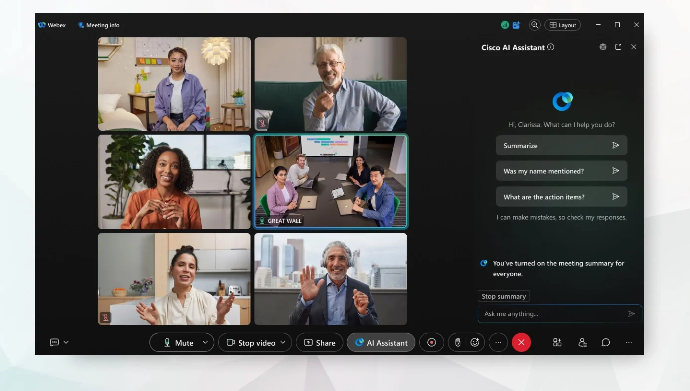 Webex AI features