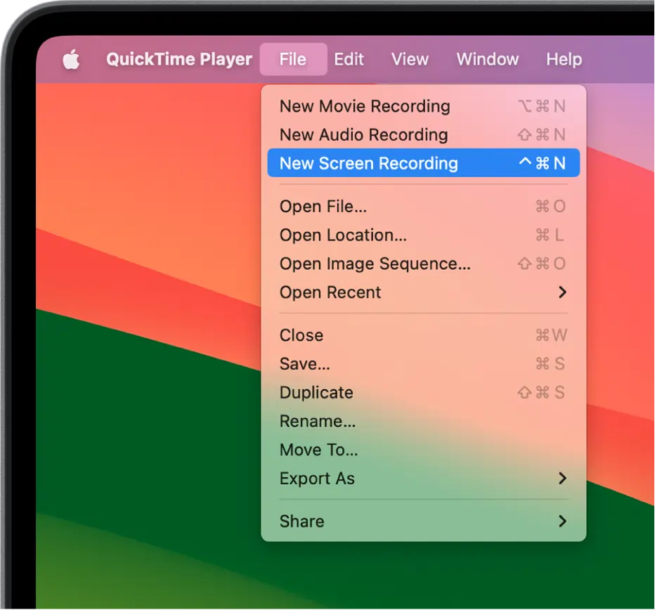 Quickime Player for recording calls on your desktop