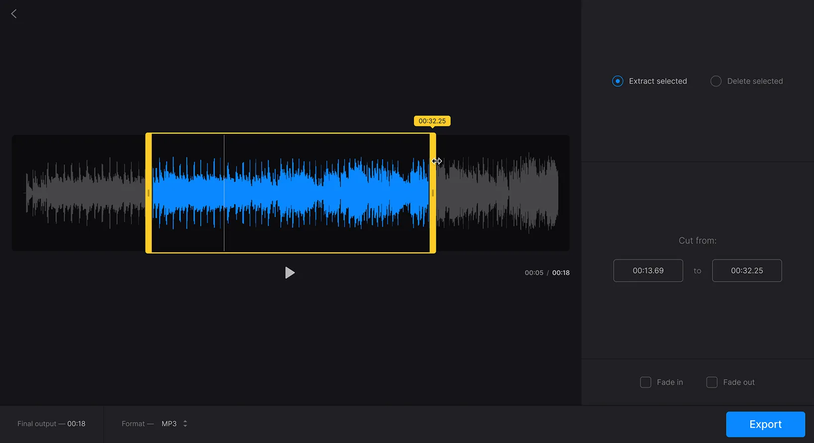 Clideo audio trimmer