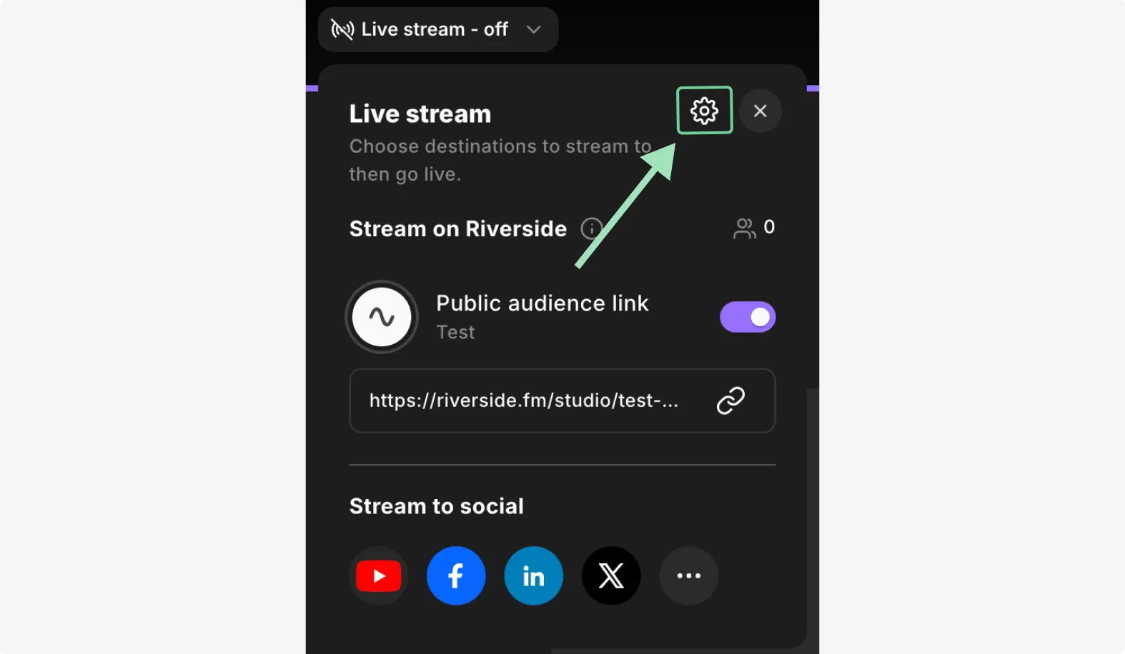 Adjusting your Twitter stream settings through Riverside