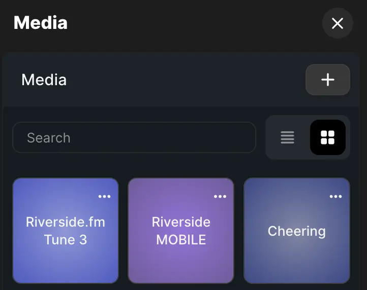 adding audio to a video recording live on Riverside