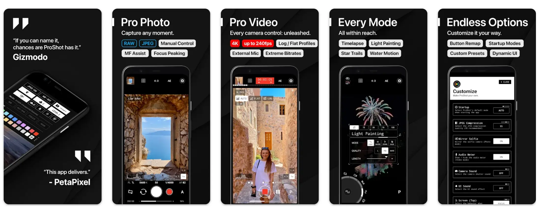 ProShot ideo recording app for Android