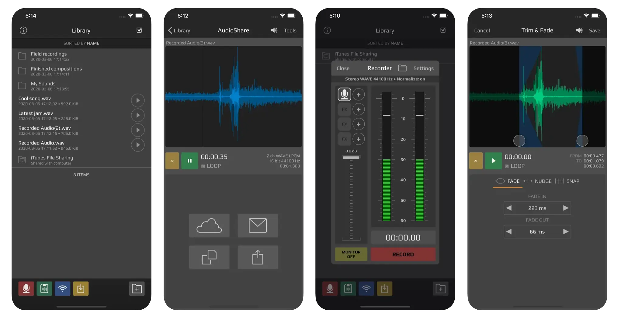 AudioShare iPhone recording