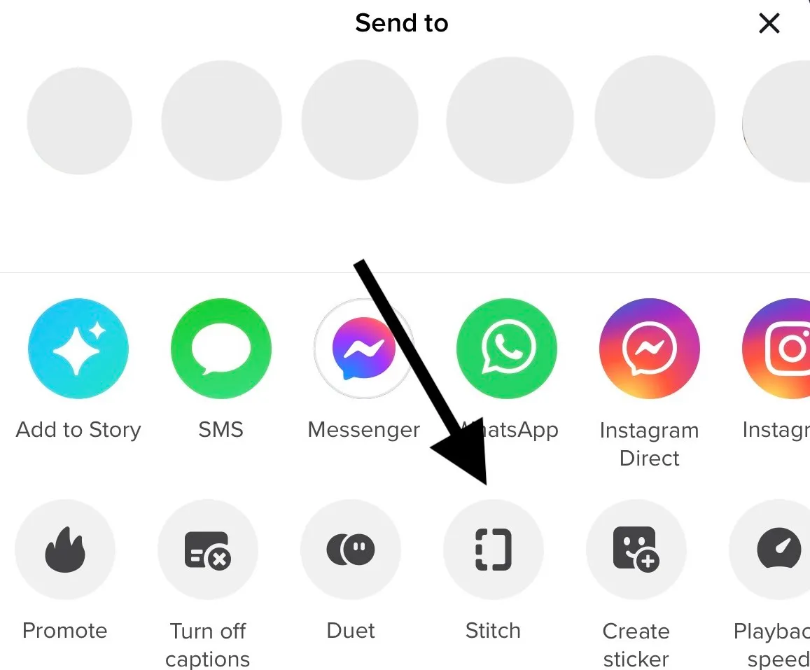 How to trim a stitched TikTok video