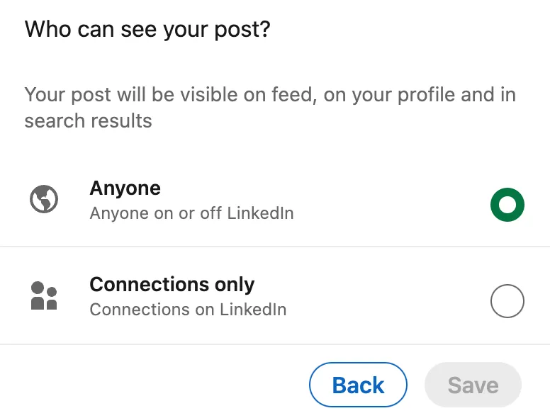 Live Public permissions on LinkedIn Live