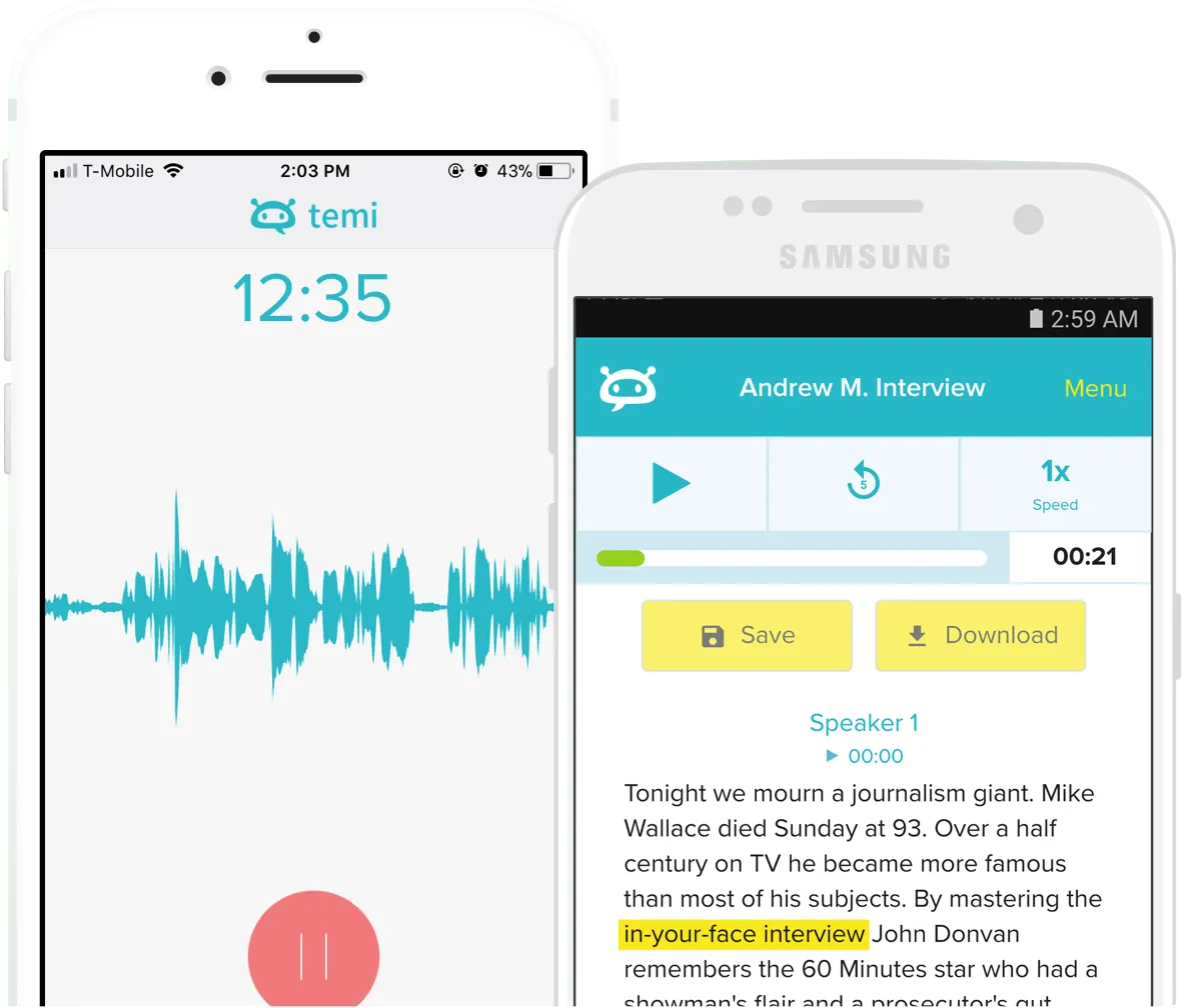 Temi MP3 to text converter