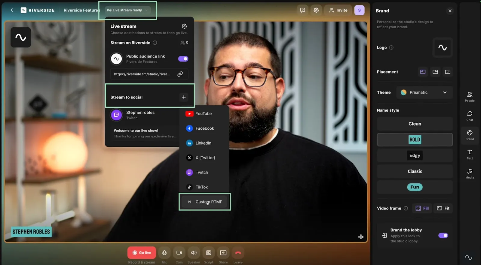 Connecting Riverside to Instagram Live