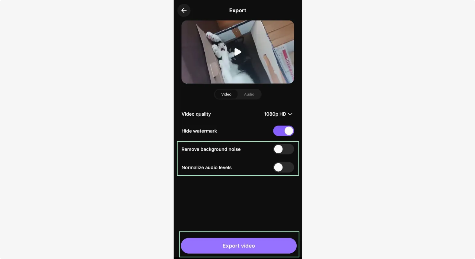 Removing background noise on a video on a phone