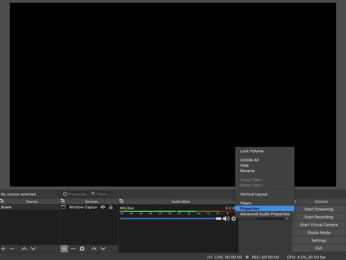 Recording audio with OBS