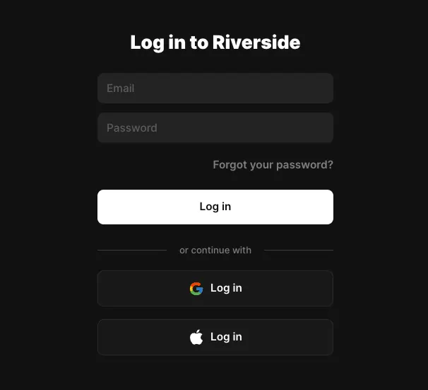 Log in to Riverside 