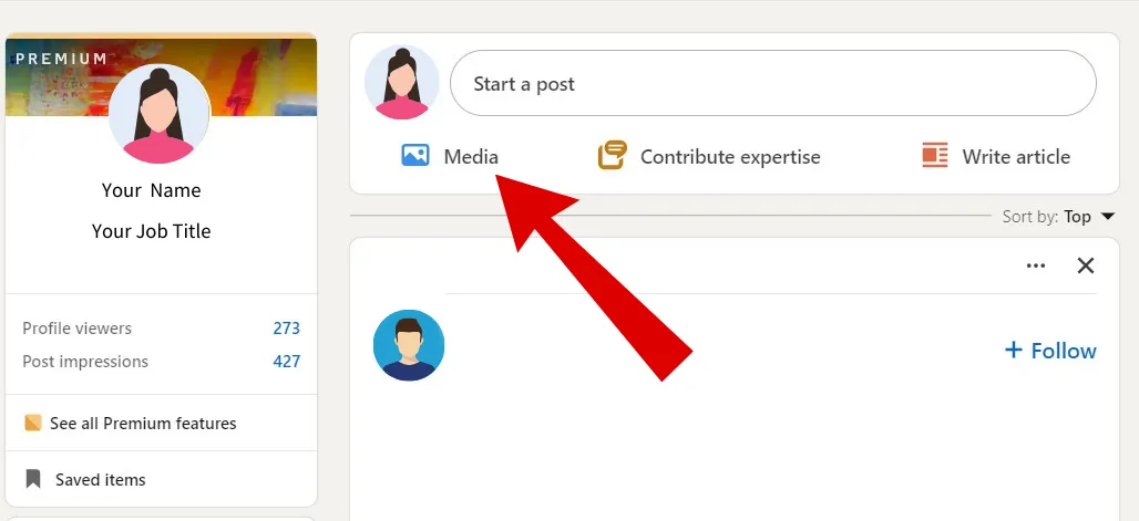 sharing videos on linkedin via desktop