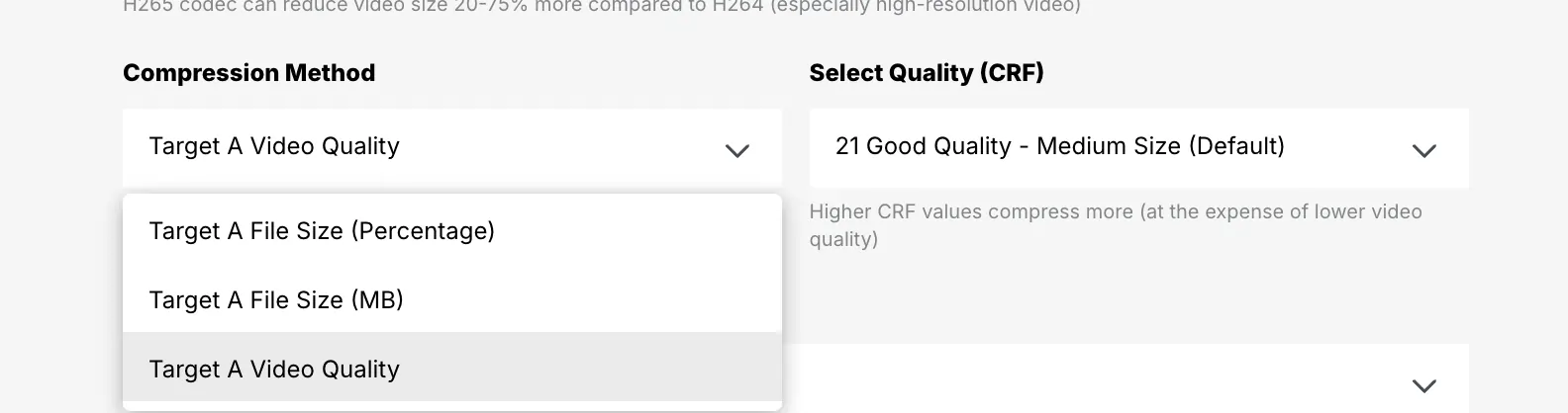 choose compression method