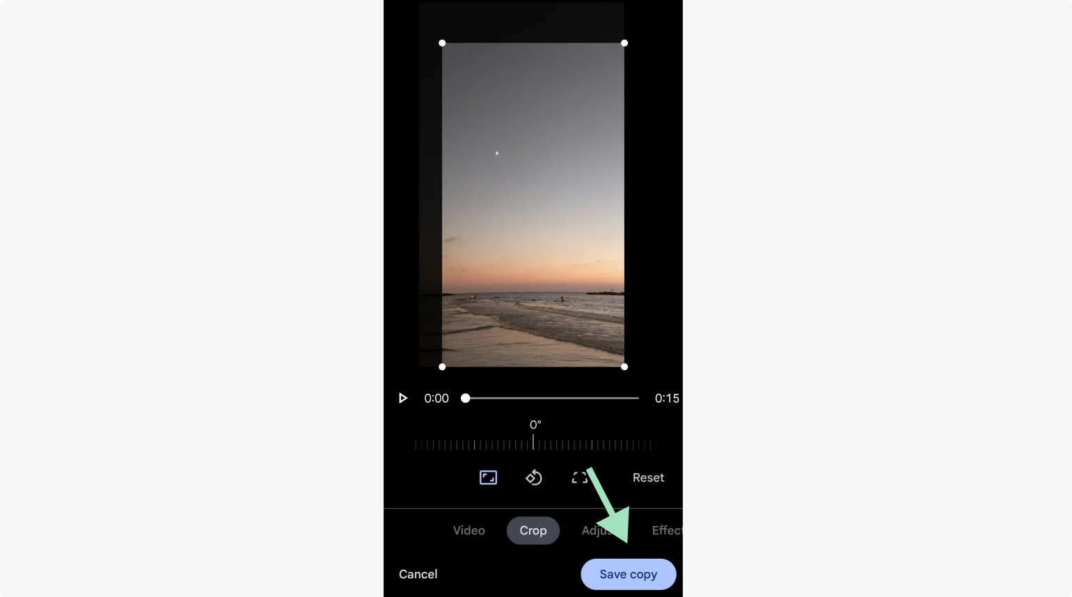 Saving a cropped video on Android with Google Photos