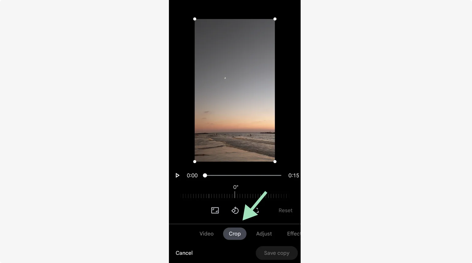 How to crop a video on Android using Google Photos