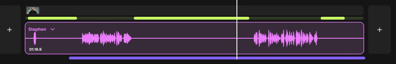 trim videos using the riverside editing timeline
