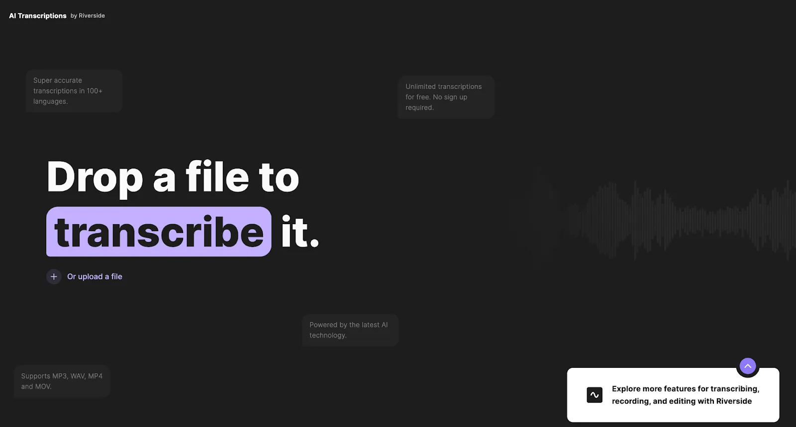 how to use riverside's ai transcriber