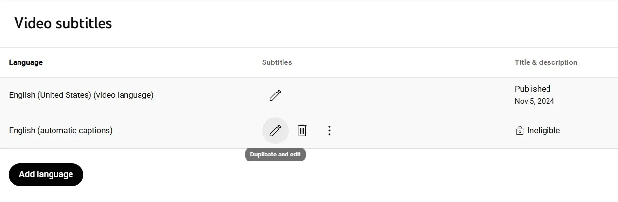 Choosing a captions or subtitle language on a YouTube video