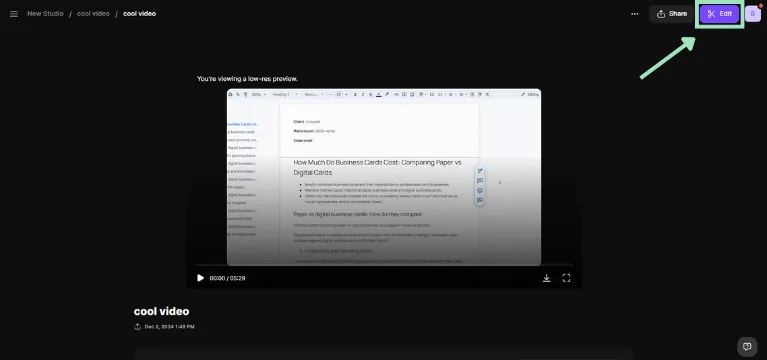 edit a video in riverside 