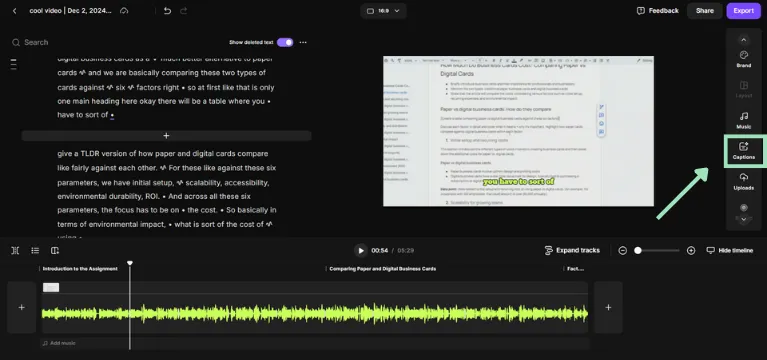 add captions using riverside 