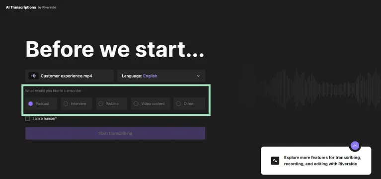 riverside free transcription tool 