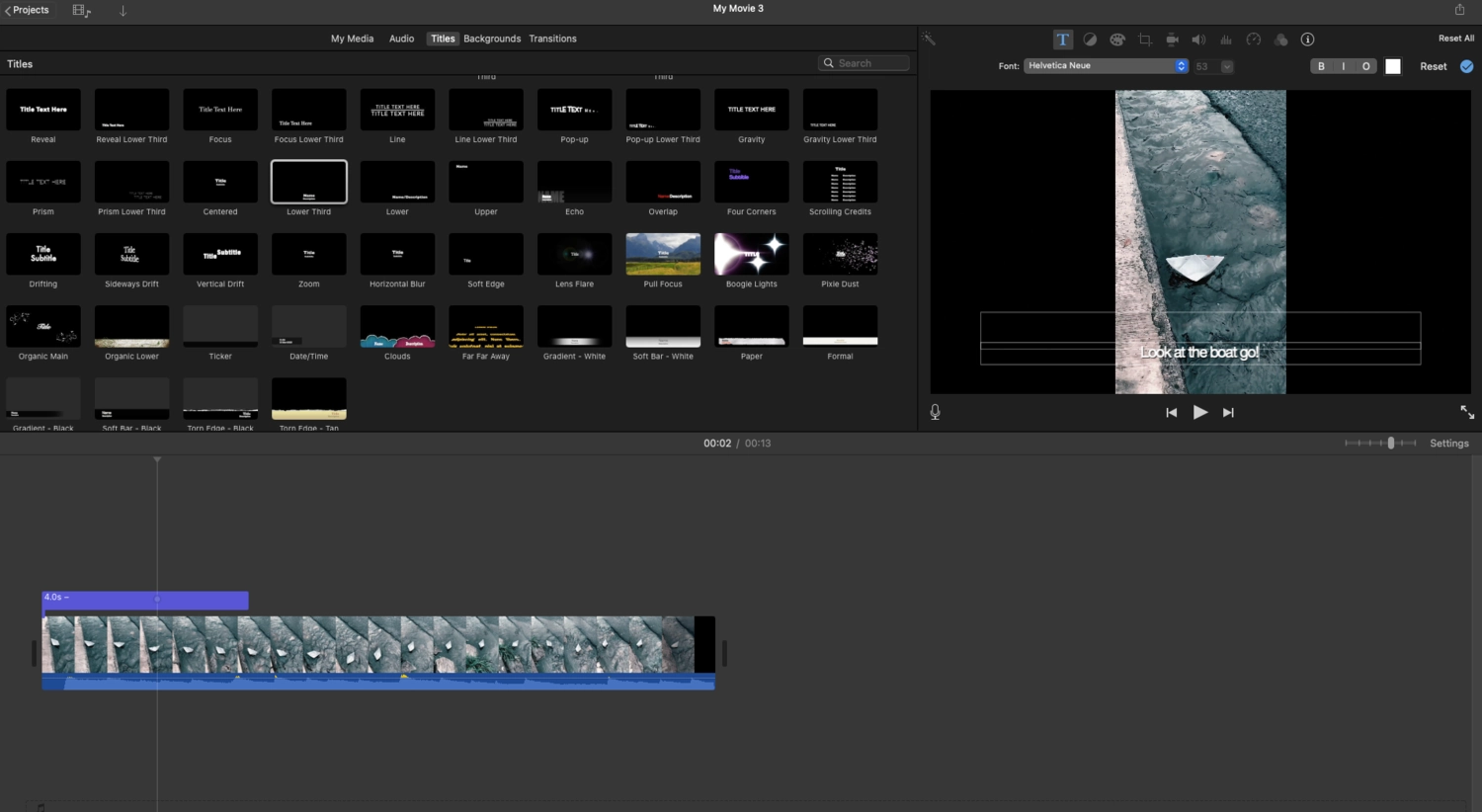 Adding subtitles and captions in iMovie