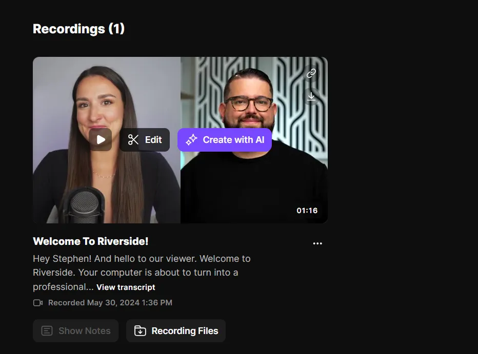 open riverside video editor 