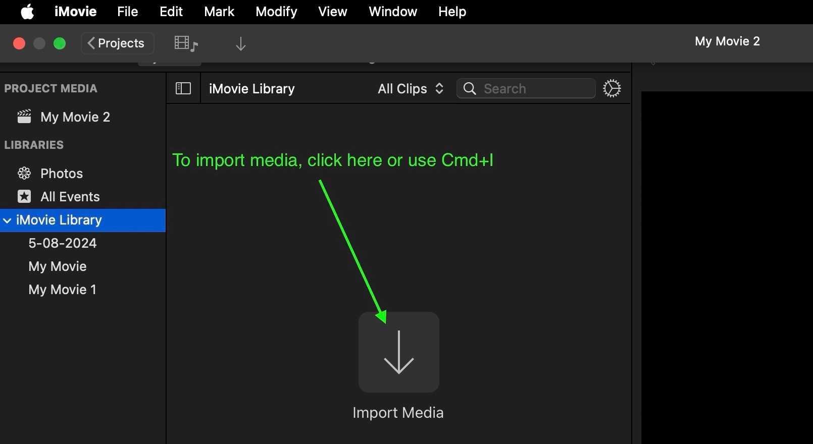 import video into imovie