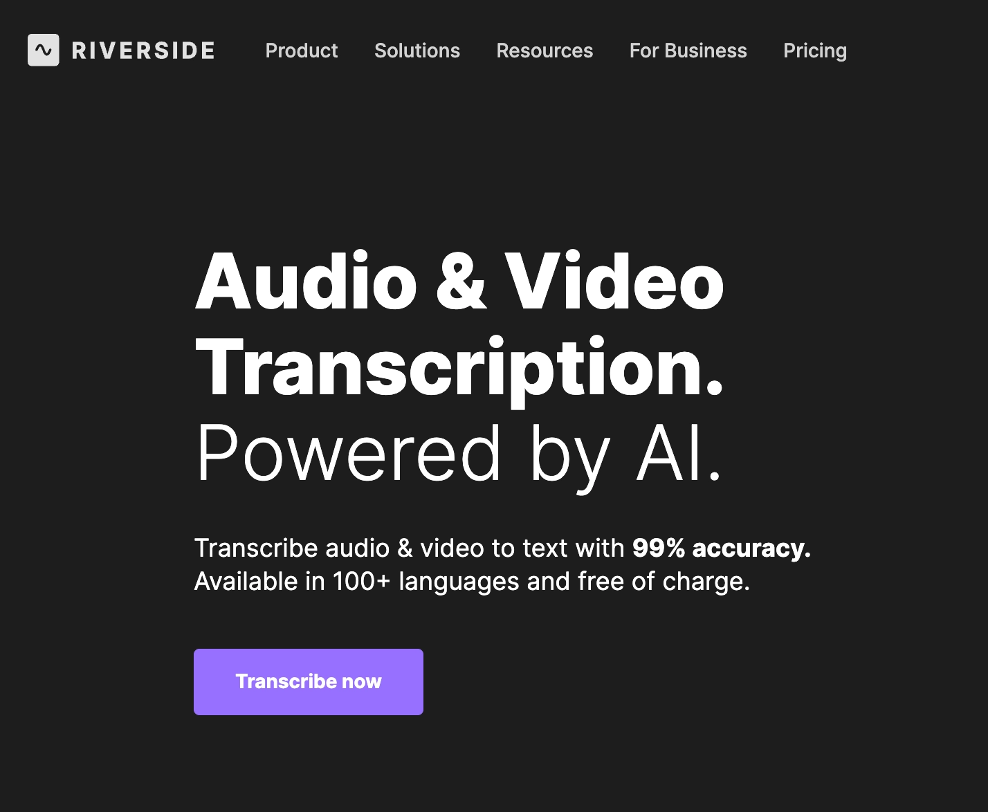 riverside AI transcription tool