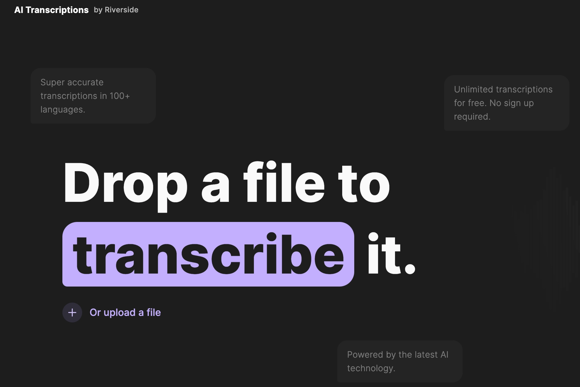 select which file you want riverside to transcribe