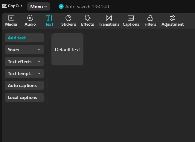 add text layer in capcut