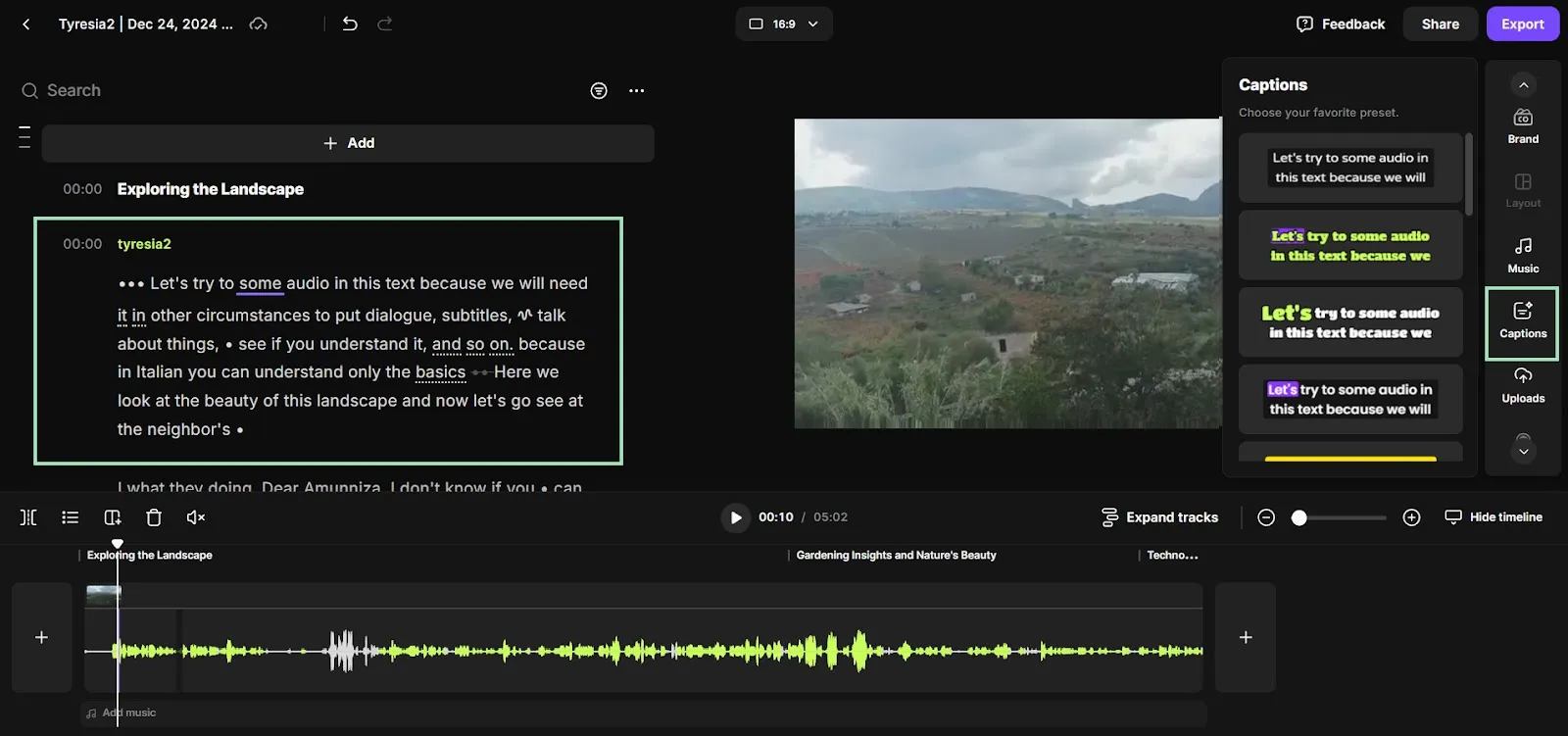 riverside text based editing of captions