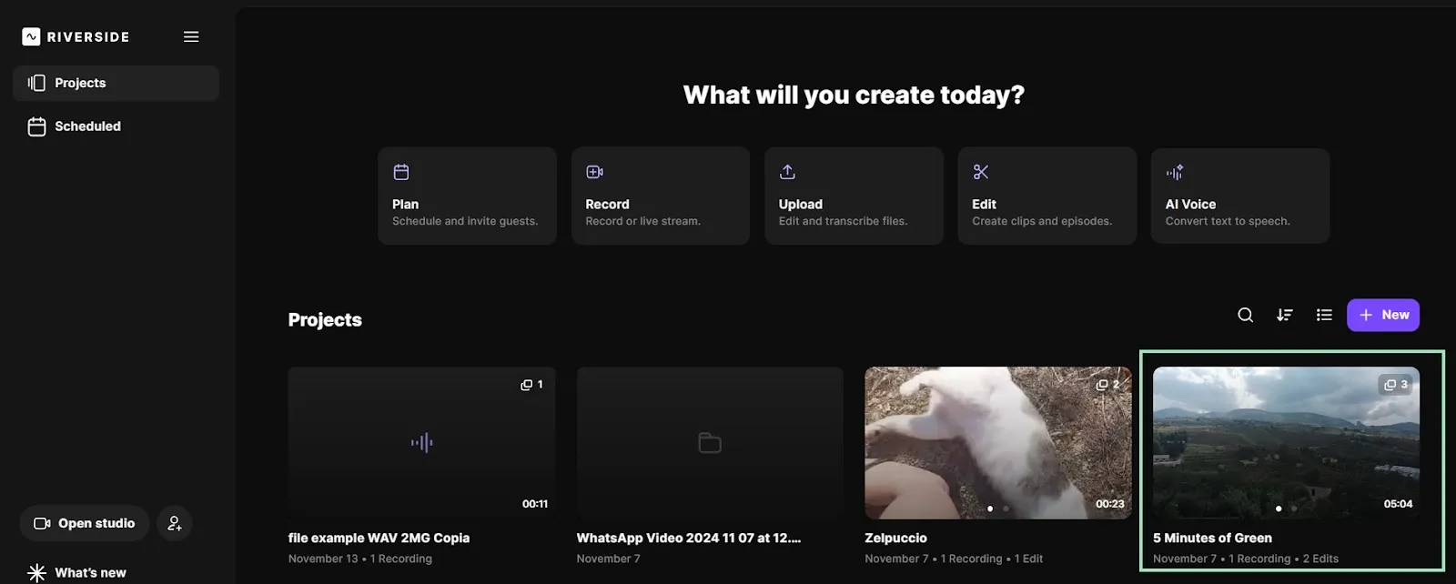 open riverside video editor