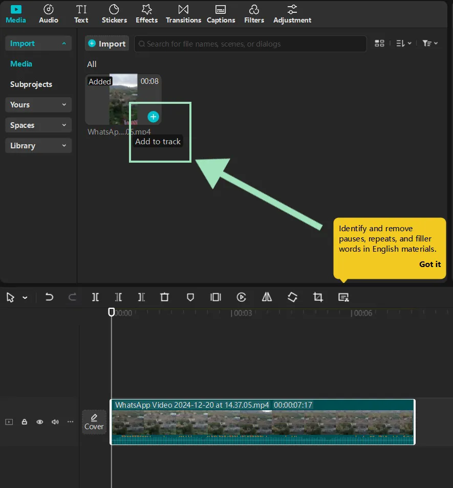 add video clips to capcut