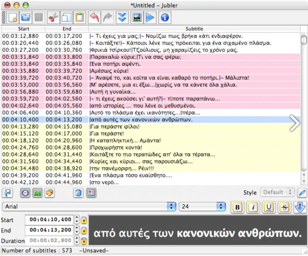 Jubler subtitle editor