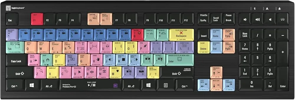 logickeyboard astra for adobe premiere pro